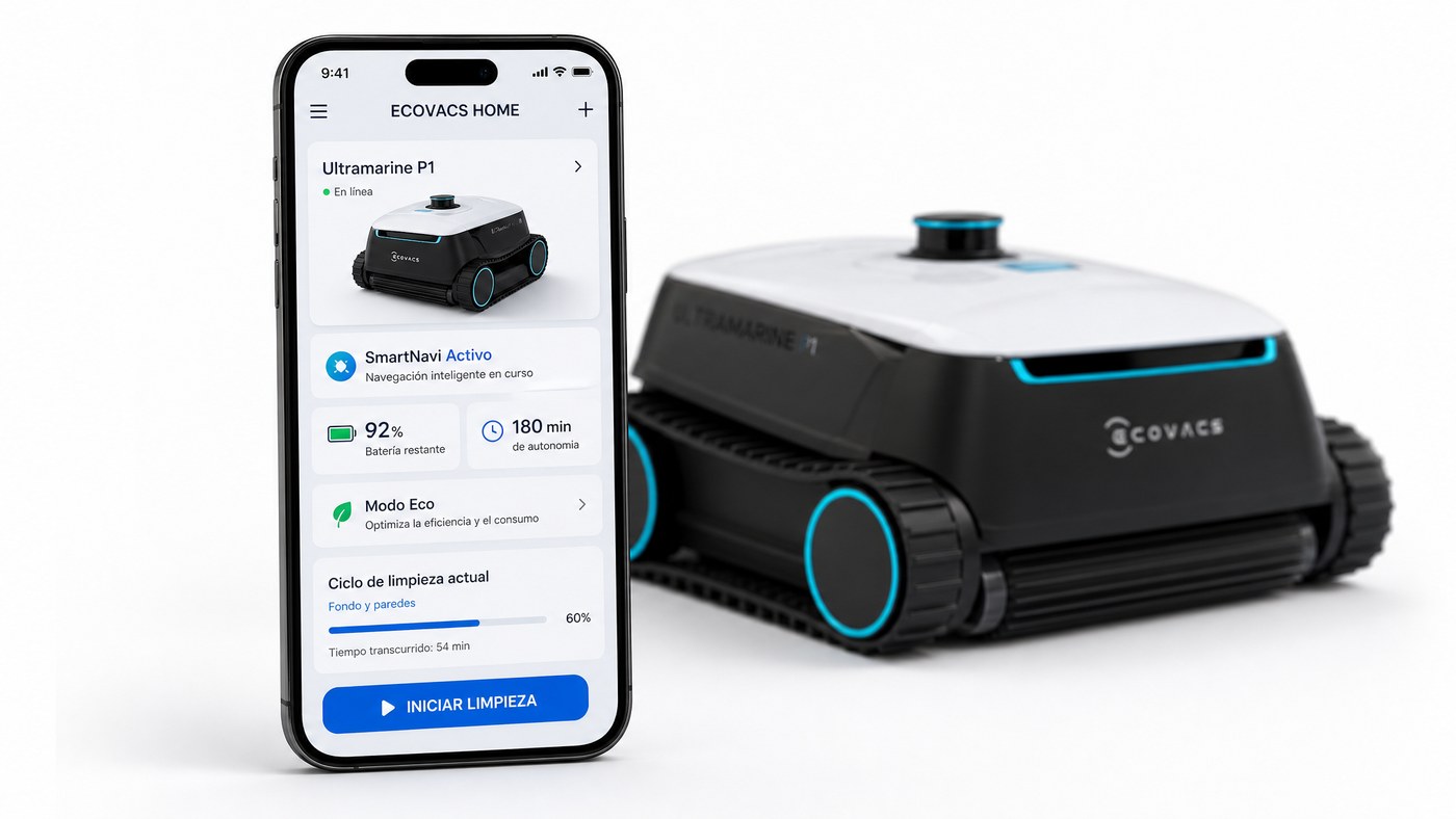 Ecovacs Ultramarine P1 recensione — interfaccia dell'app ECOVACS HOME con SmartNavi