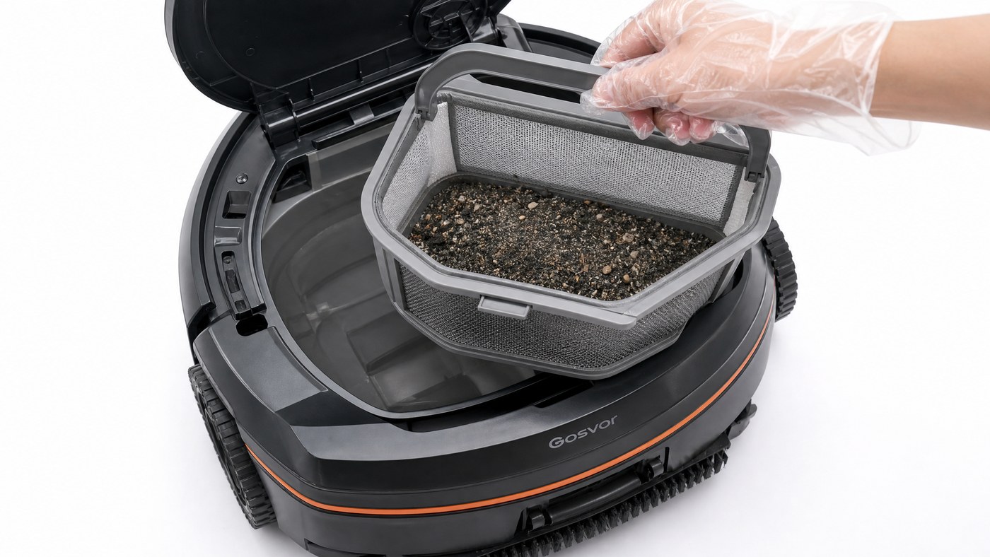 Gosvor LiteVac G1 recensione — dettaglio del filtro a doppio strato da 3 µm