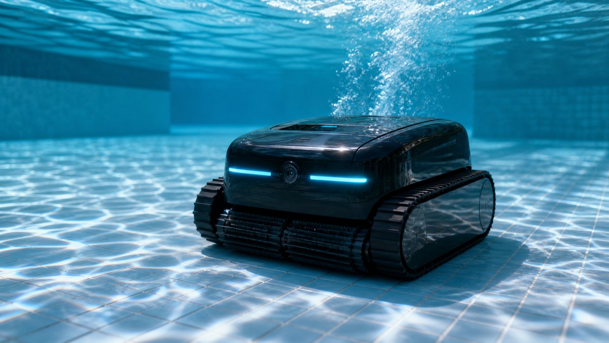 WYBOT S2 Solar Vision opinioni — robot solare al lavoro in una piscina