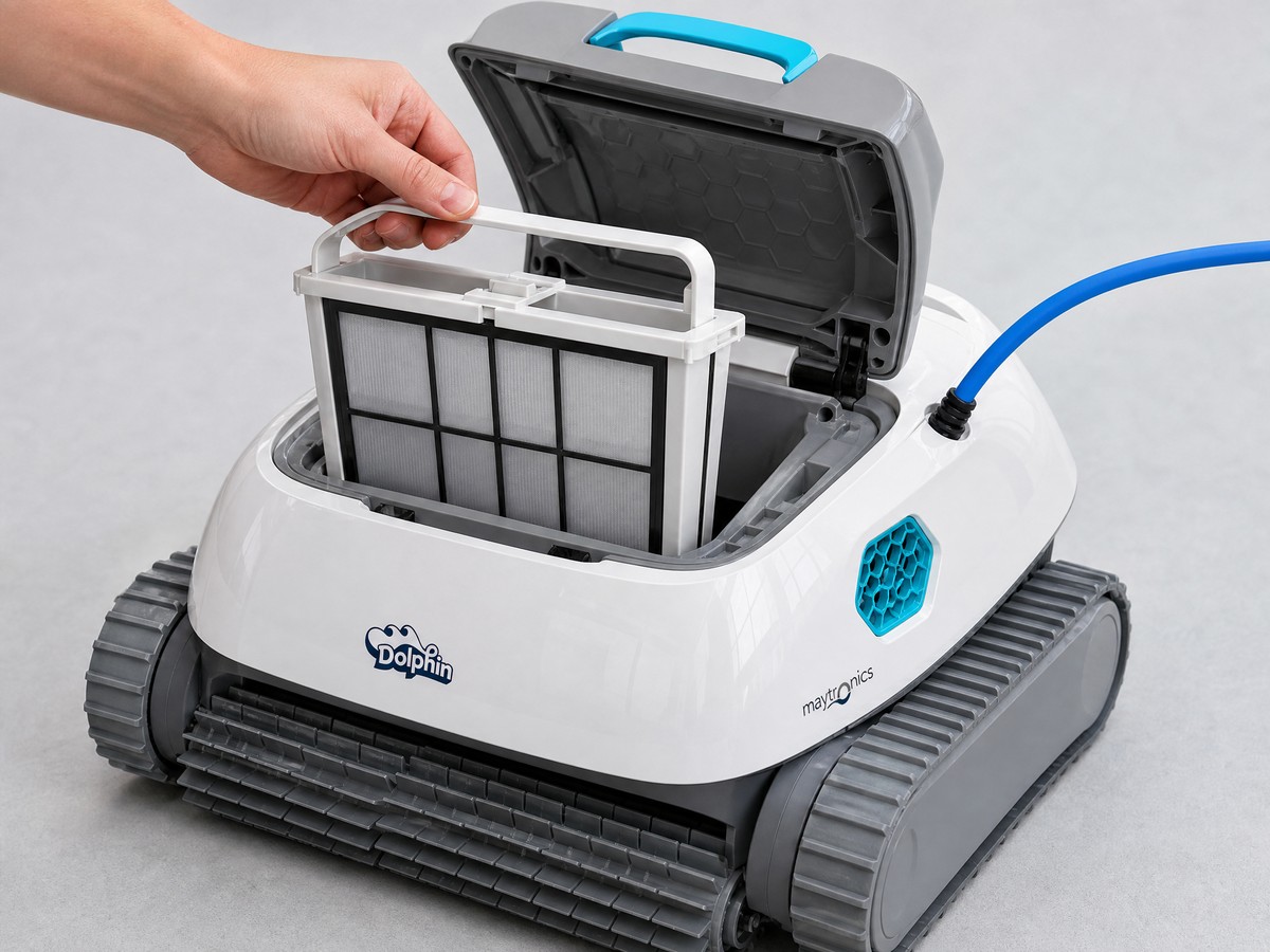 Dolphin SX 30 recensione — dettaglio del cestello filtrante